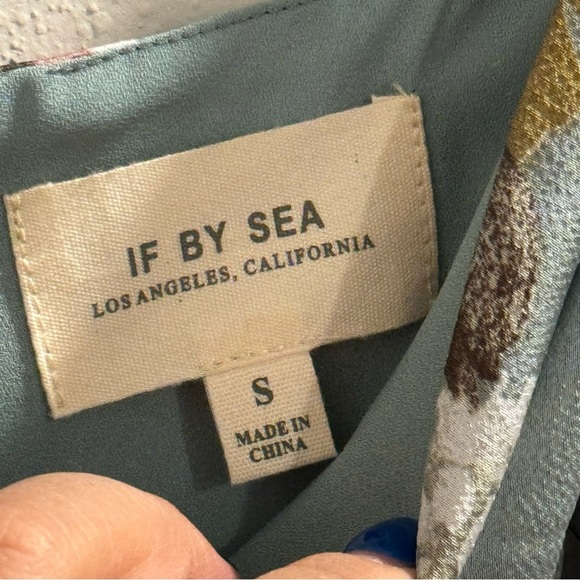 If By Sea Anthropologie Small Teal Floral Midi Dress Faux Wrap Wedding Cocktail - Picture 3 of 8